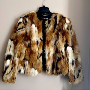 Karl Lagerfeld Paris Faux Fur Shag Jacket - Size M